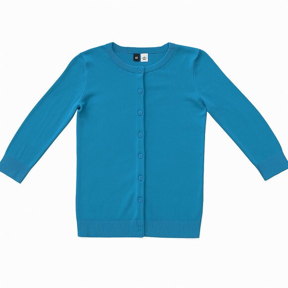 Women's Turquoise Button-Front Cardigan Sweater Size S - Picture 1 of 4